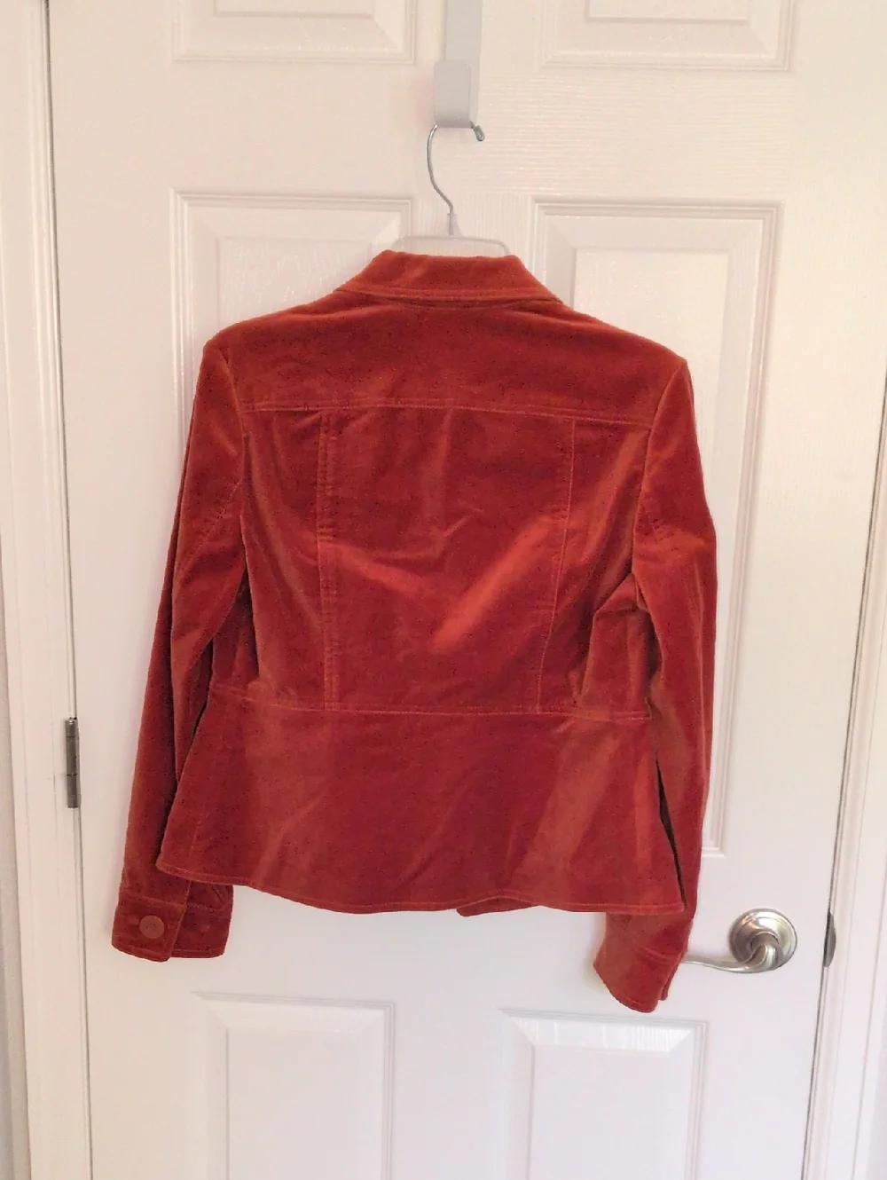 Jones New York Signature Rust Orange Colored Velour Stretch Blazer - PM - Picture 4 of 5